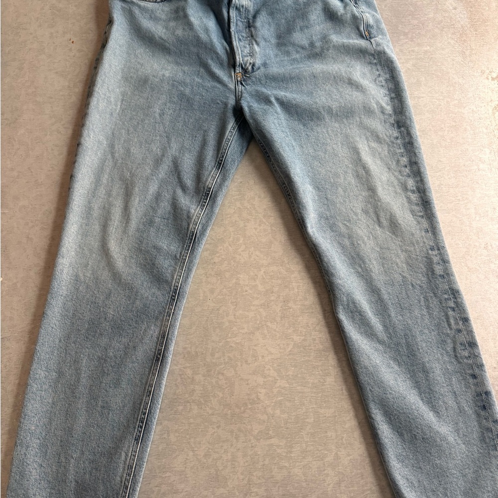 Agolde Light Blue distressed hem jeans